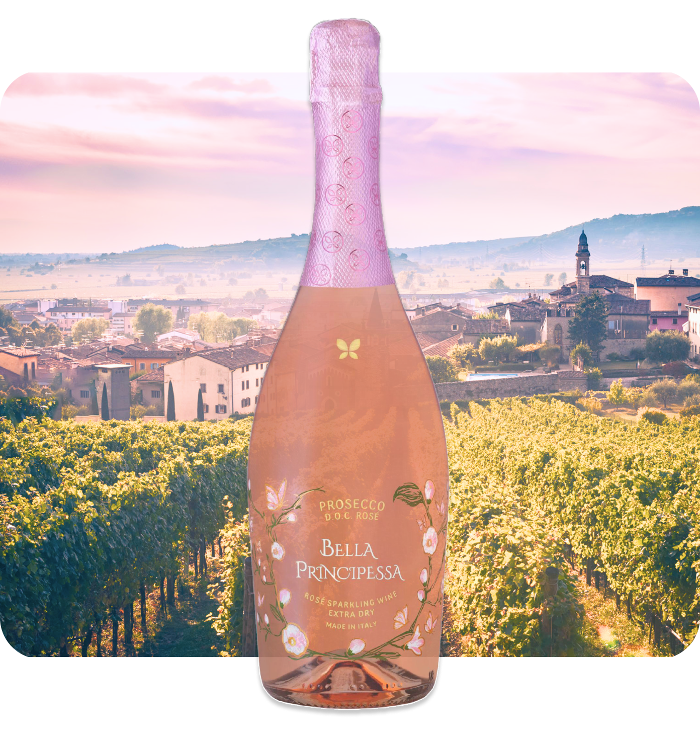 Bella Principessa Prosecco con branding ispirato alle fiabe
