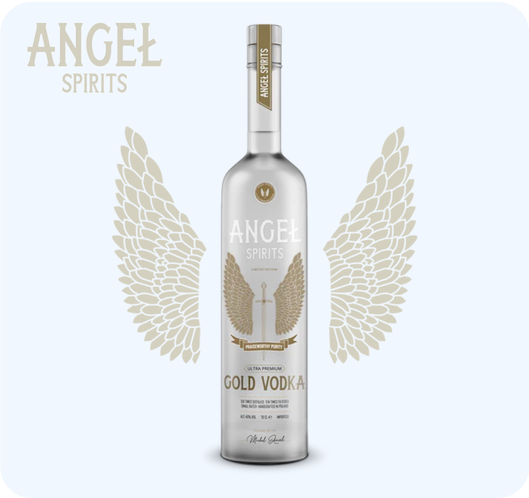 Bottiglia di Vodka Gold Ultra-Premium, distillata sei volte, edizione limitata.