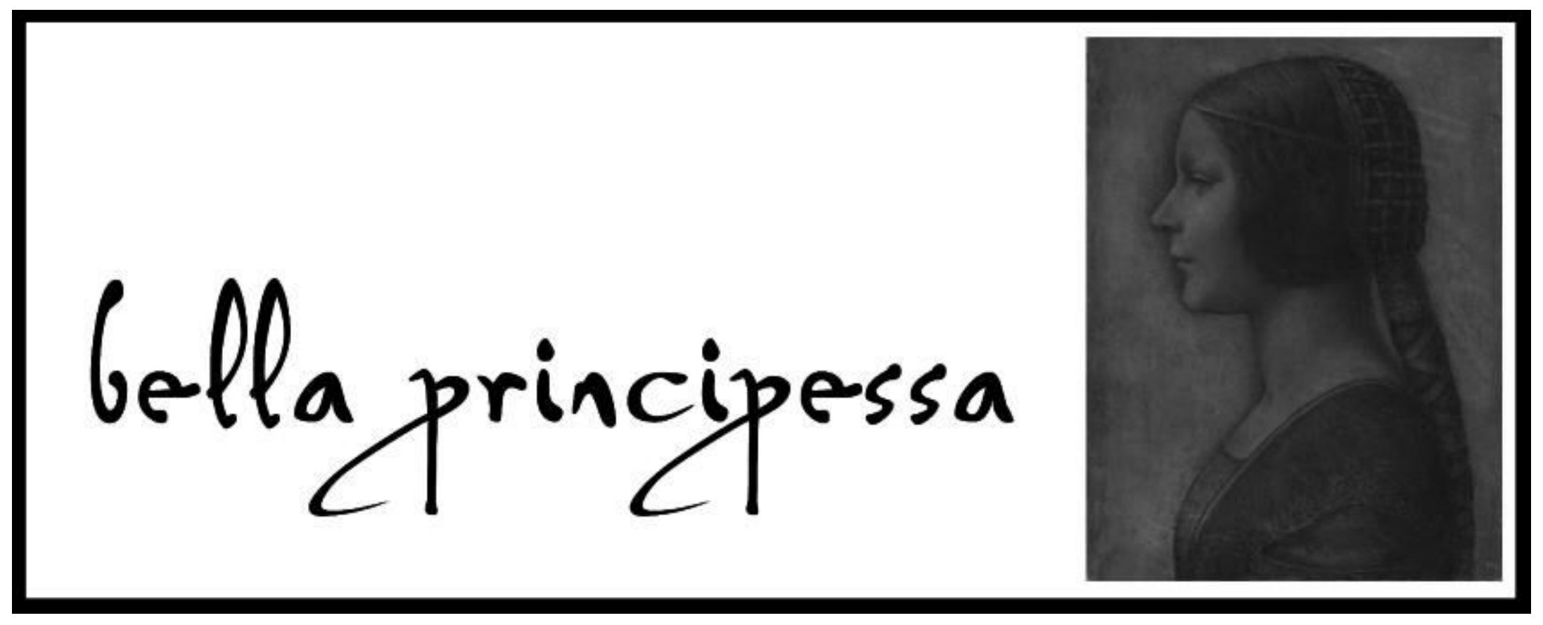 Bottiglia di Prosecco Bella Principessa con etichetta riportante il marchio registrato del dipinto.