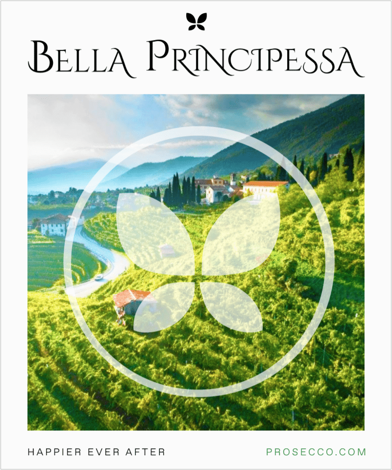 Bella Principessa Prosecco: The Graceful Butterfly Logo
